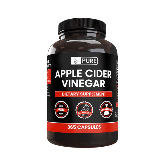 Pure Original Ingredients Apple Cider Vinegar 365 Capsules No Magnesium Or Rice Fillers, Always Pure, Lab Verified