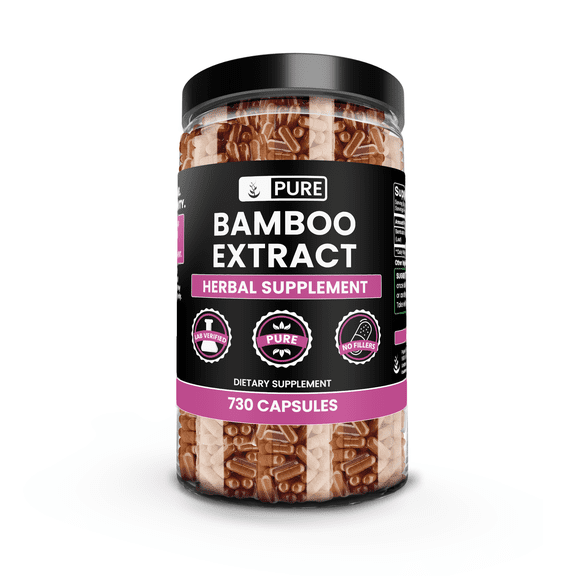 Pure Original Ingredients Bamboo Extract 730 Capsules No Magnesium Or Rice Fillers, Always Pure, Lab Verified