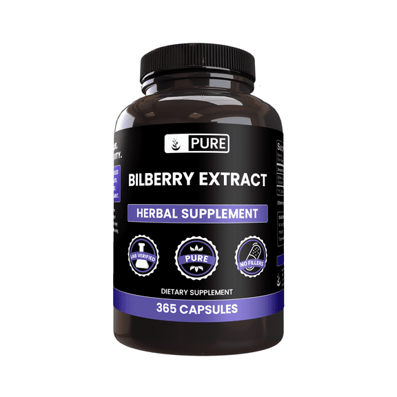 Pure Original Ingredients Bilberry Extract 365 Capsules No Magnesium Or Rice Fillers, Always Pure, Lab Verified