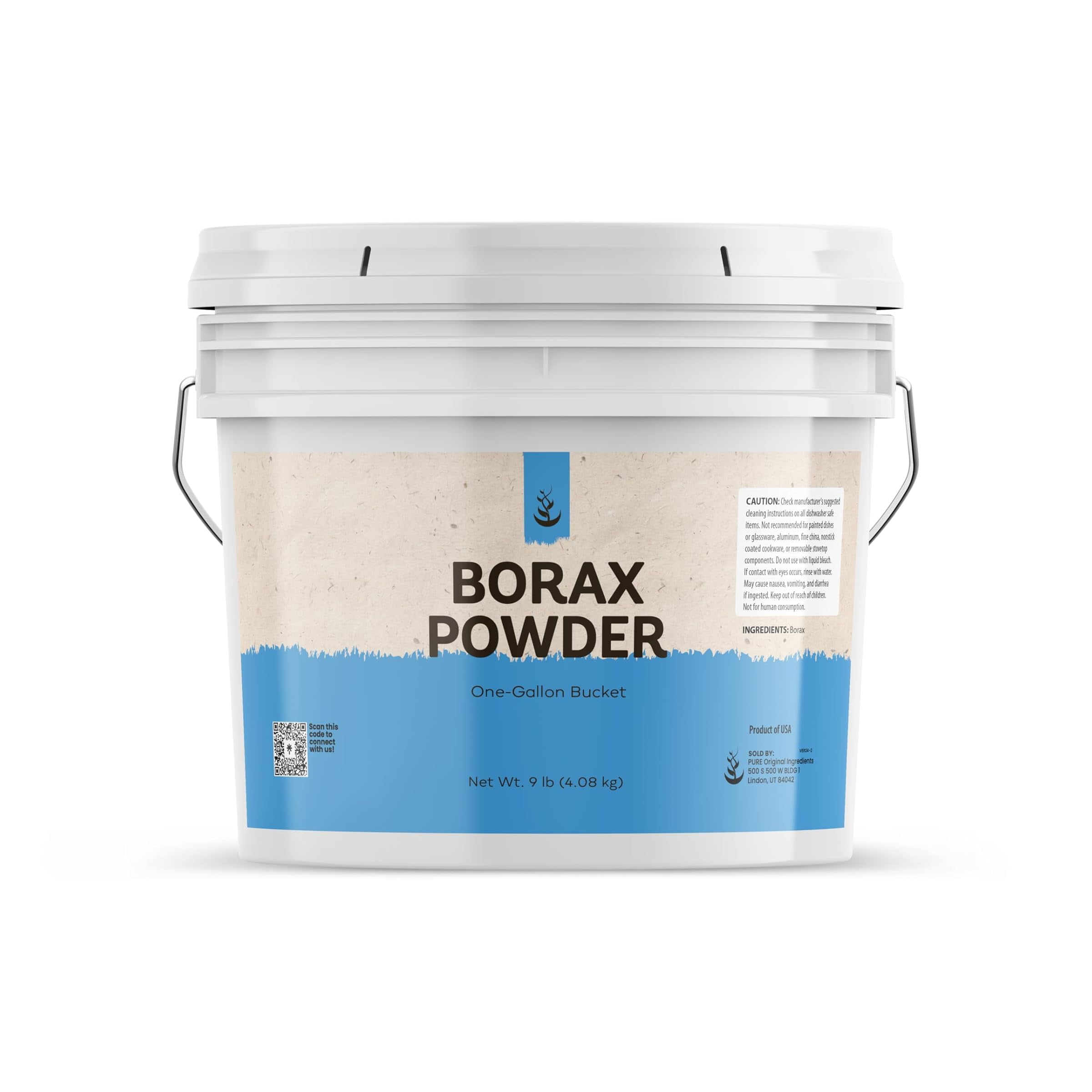 Pure Original Ingredients Borax Powder (1 Gallon) Multipurpose Cleaner & Laundry Booster, Deodorizer & Stain Remover