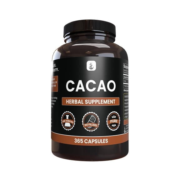 Pure Original Ingredients Cacao 365 Capsules No Magnesium Or Rice Fillers, Always Pure, Lab Verified