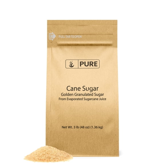 Pure Original Ingredients Cane Sugar 3 lb, Baking, Kitchen Staple, Always Pure, No Additives or Fillers