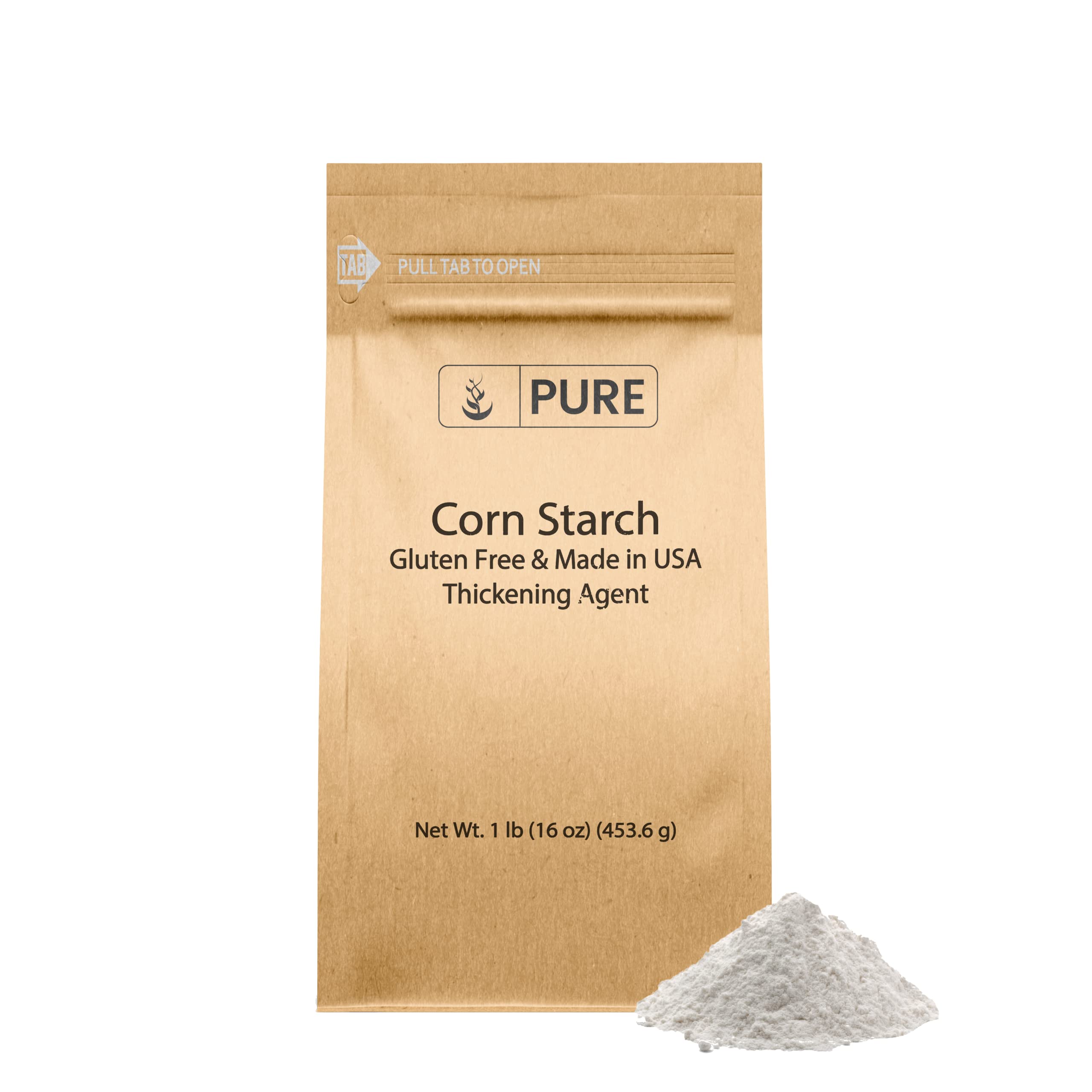 Pure Original Ingredients Corn Starch (1 Lb) Thickener For Sauces, Soup