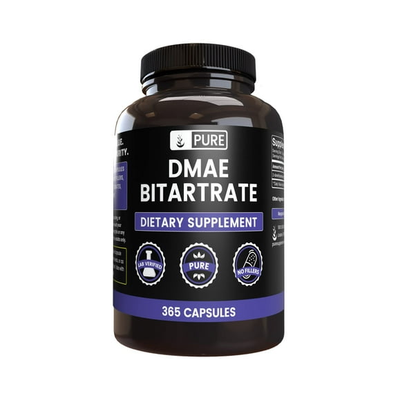 Pure Original Ingredients DMAE Bitartrate 365 Capsules No Magnesium Or Rice Fillers, Always Pure, Lab Verified