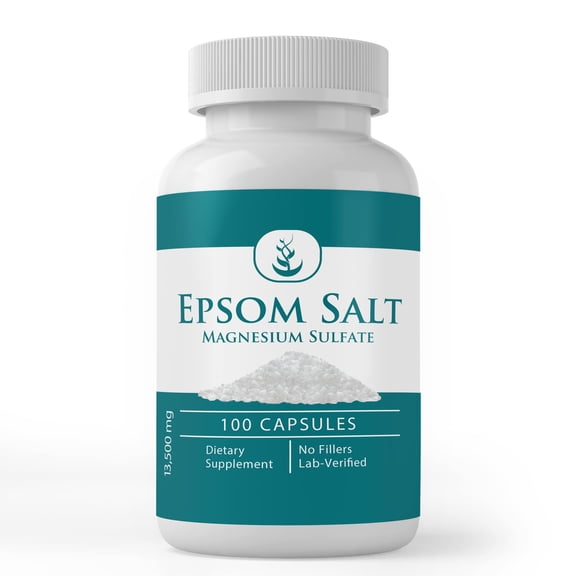 Pure Original Ingredients Epsom Salt, 100 Capsules Always Pure, No Additives Or Fillers, Lab Verified