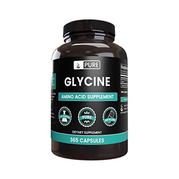 Pure Original Ingredients Glycine 365 Capsules No Magnesium Or Rice Fillers, Always Pure, Lab Verified