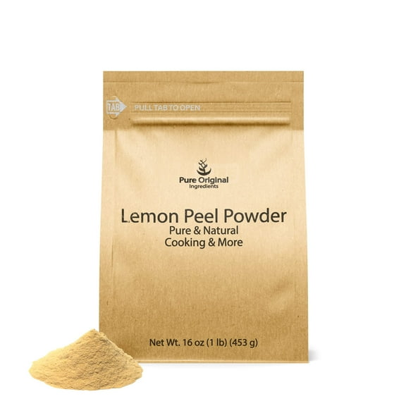 Pure Original Ingredients Lemon Peel Powder 1 lb Cooking Additive, Pure Dried Powder