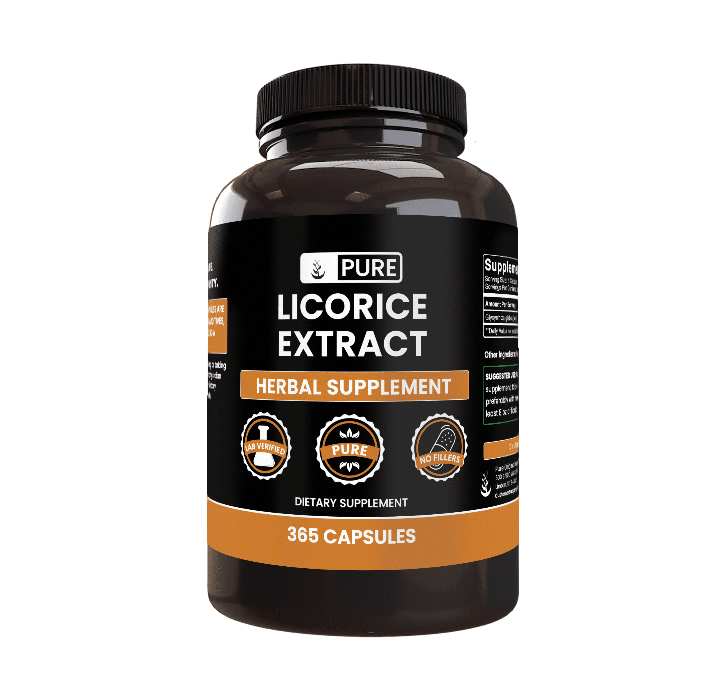 Licorice Rice Pure Original Ingredients Licorice Extract 365 Capsules No Magnesium Or ...
