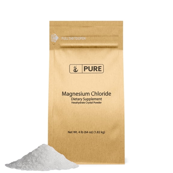 Pure Original Ingredients Magnesium Chloride 4lb Oral Supplement, Crystal Powder, Magnesium Supplement