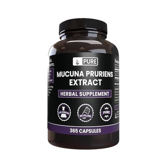 Pure Original Ingredients Mucuna Pruriens 365 Capsules No Magnesium Or Rice Fillers, Always Pure, Lab Verified