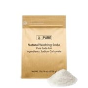 Pure Original Ingredients Natural Washing Soda 1 lb., Eco-Friendly Packaging, Multi-Purpose Cleaner, Water Softener, Stain-Remover