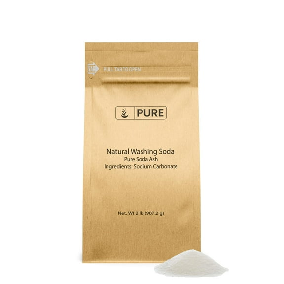 Pure Original Ingredients Natural Washing Soda 2 lb Multipurpose Cleaner, Water Softener, Stain Remover