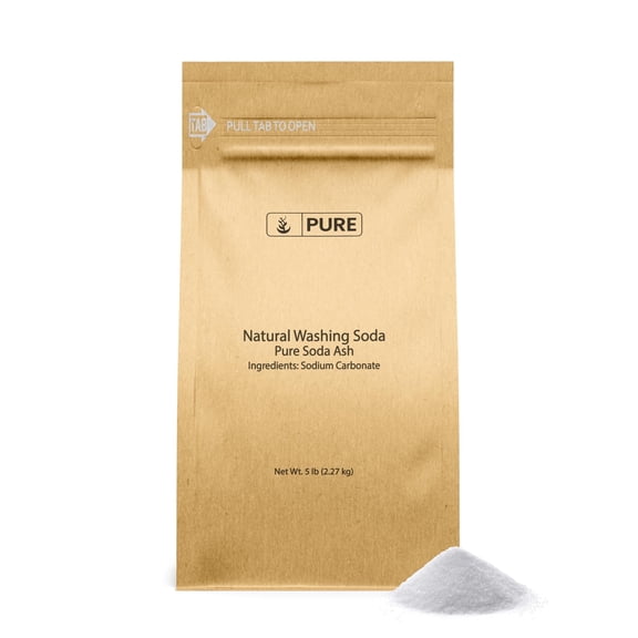 Pure Original Ingredients Natural Washing Soda 5 lb Multipurpose Cleaner, Water Softener, Stain Remover.