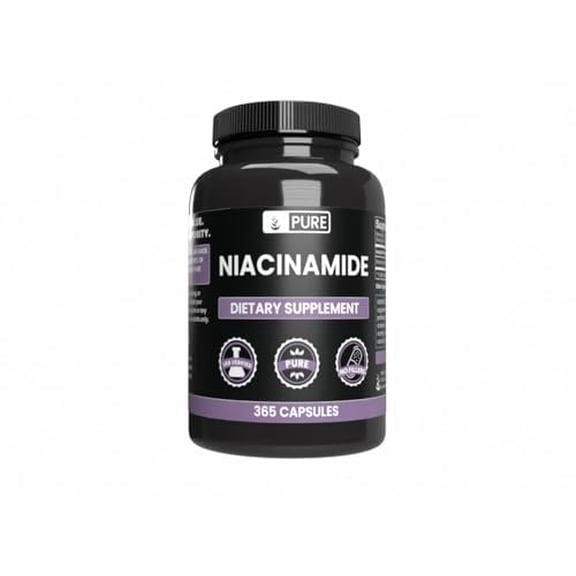 Pure Original Ingredients Niacinamide 365 Capsules No Magnesium Or Rice Fillers, Always Pure, Lab Verified