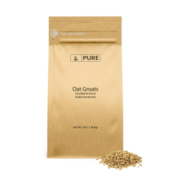 Pure Original Ingredients Oat Groats 3 lb, Whole, Uncut & Hulless, High in Protein, Oat Kernels