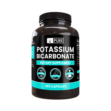 Pure Original Ingredients Potassium Bicarbonate 365 Capsules No Magnesium Or Rice Fillers, Always Pure, Lab Verified