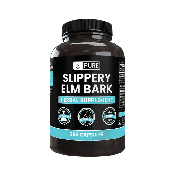 Pure Original Ingredients Slippery Elm Bark 365 Capsules No Magnesium Or Rice Fillers, Always Pure, Lab Verified