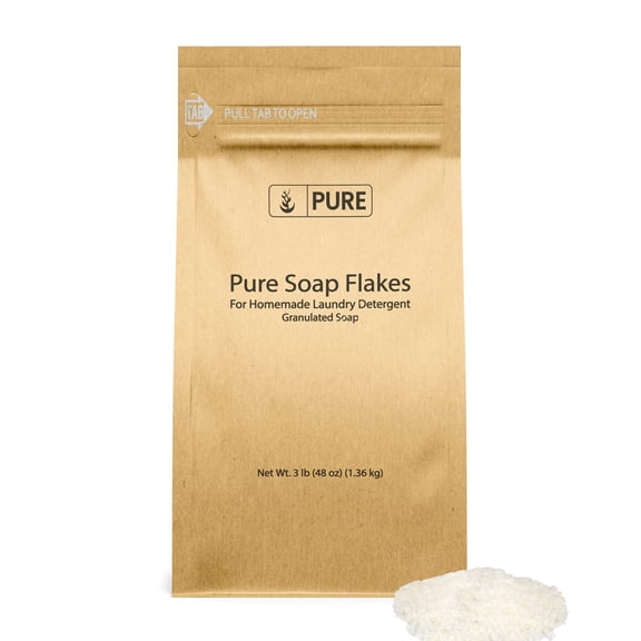 Pure Original Ingredients Soap Flakes 3 lb Tallow Based, Homemade Laundry Detergent, Granulated Soap