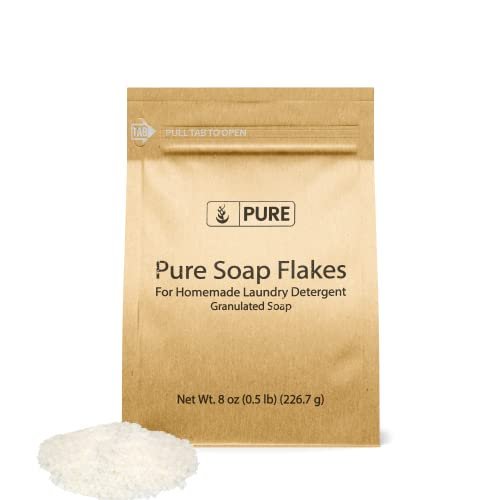 Pure Original Ingredients Soap Flakes 8 oz Tallow Based, Homemade Laundry Detergent, Granulated Soap