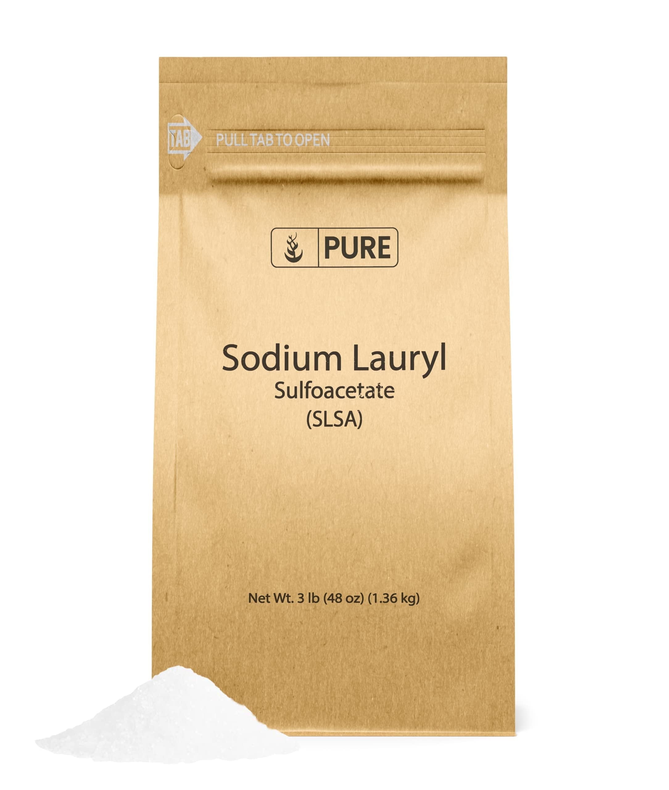 Pure Original Ingredients Sodium Lauryl Sulfoacetate SLSA 3 lb Long Lasting Foam & Bubbles, Gentle on Skin