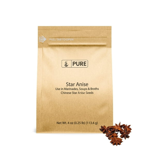 Pure Original Ingredients Star Anise 4 oz Teas & Baking, Chinese Star Anise, Licorice-Like Flavor