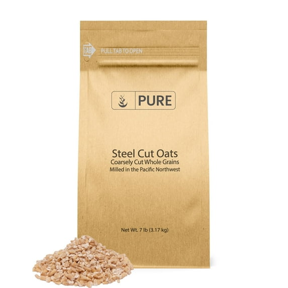 Pure Original Ingredients Steel Cut Oats 7 lb Irish Oatmeal, Eco-Friendly Packaging