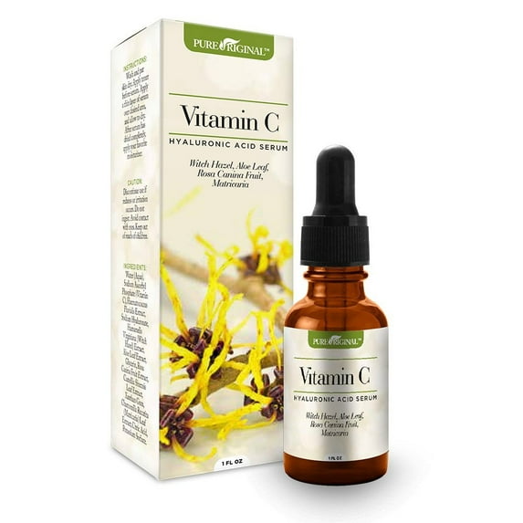 Pure Original Vitamin C Serum for Face, Organic Anti-Aging Topical Facial Serum, Lighten Sun Spots, Anti-Wrinkle Solution 1 fl oz