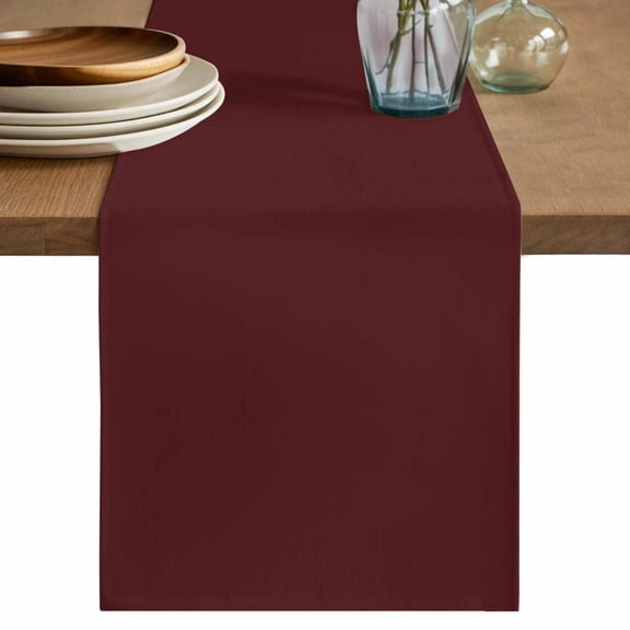 Pure Oxblood Red Table Runner 60 Inches Long, Kitchen Dining Table Decoration, Contemporary Solid Color Minimalist Art Coffee Tablerunner Dress Scarves Farmhouse Décor for Party, Holiday, 13 x 60