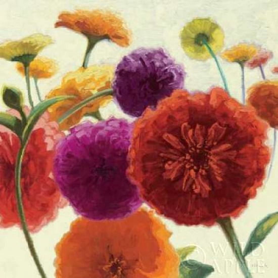 Pure Palette Zinnias Canvas Art - Shirley Novak (24 x 24)