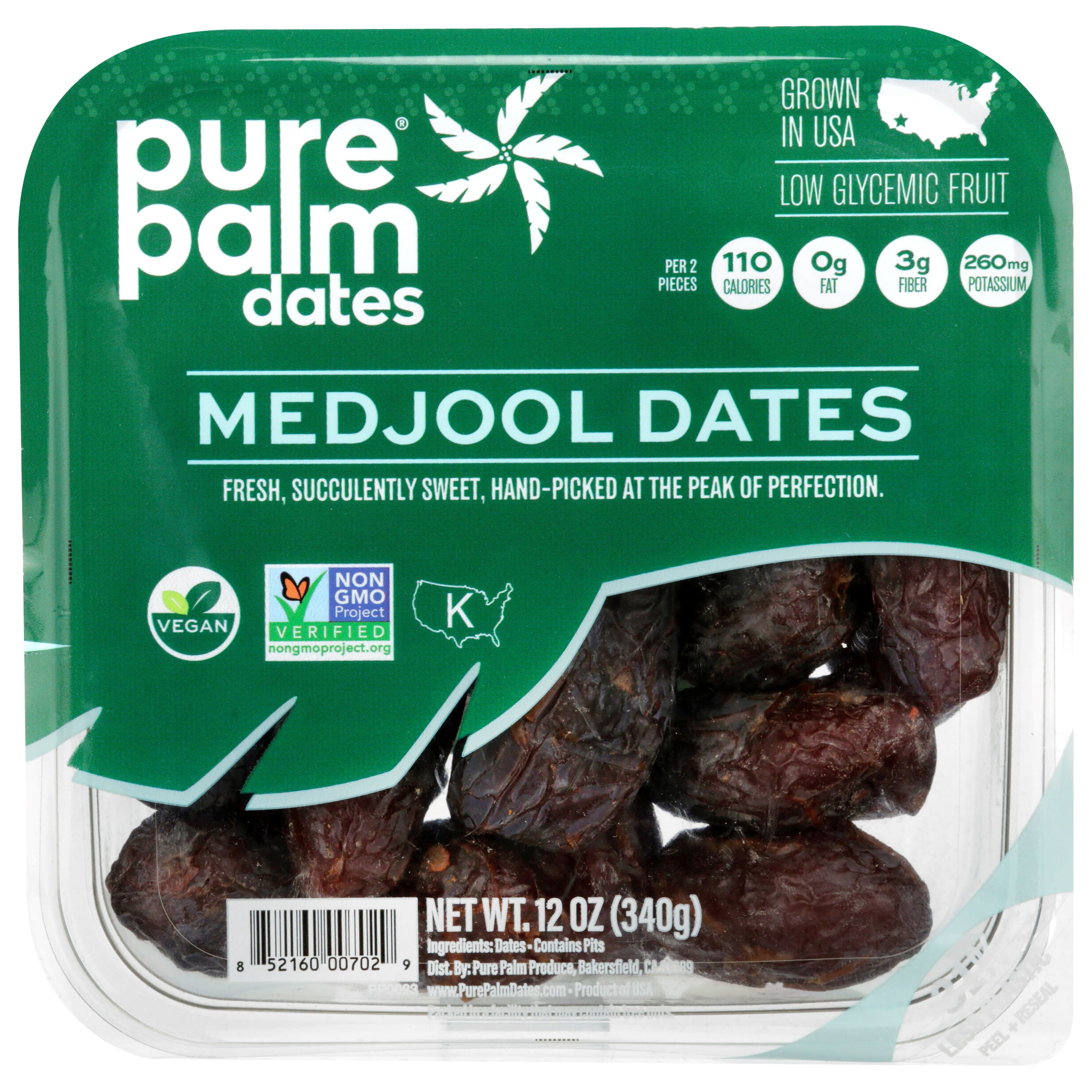 Pure Palm "Whole" Medjool Dates, 12 oz
