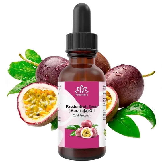Relaxcation Pure Passion Fruit (Maracuja) Oil, Cold-Pressed Lightweight Moisturizing Oil, 1 fl oz