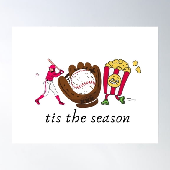 Pure Passion: Minimalist Baseball T-Shirt Poster Wall Art, Modern Wall Decor For Living Room Bedroom, 8x12 UNFRAMED