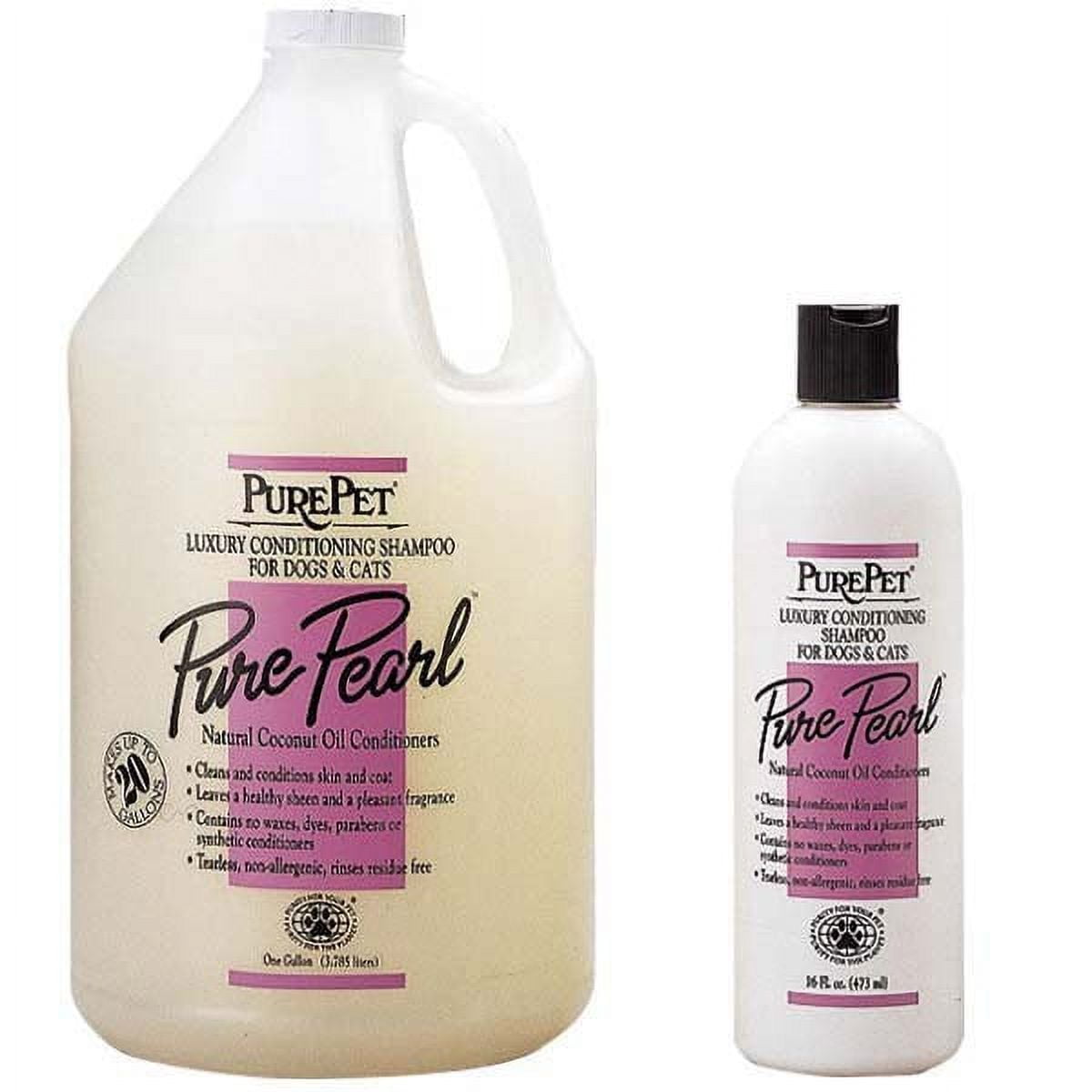 Pure Pearl Luxury Conditioning Shampoo Gallon for Dogs and Cats 20 to 1 Dilution (16 ounces