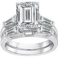 thumbnail image 1 of Pure Perfection Certified Bridal Ring with Emerald-Cut Stone Made with Swarovski Zirconia, 1 of 1