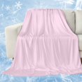 thumbnail image 1 of Pure Pink Cooling Blanket, Lightweight Breathable Summer Throw Blanket with Double Sided Cold Effect, Simple Solid Color Picnic Beach Blankets Bed Sheet for Hot Sleepers 40"x60", 1 of 8