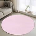 thumbnail image 1 of Pure Pink Round Area Rug 3.3 FT, Non Slip Small Entryway Kitchen Mat, Simple Solid Color Washable Soft Circular Rug Non-Shedding Door Mat for Bathroom Playroom Kids Room, 1 of 9
