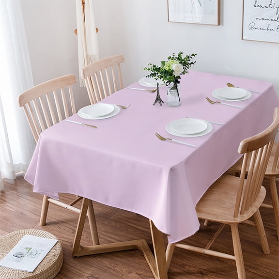 Pure Pink Tablecloth Rectangle Table Cloth 52x70 , Waterproof Tablecloth Outdoor Table Cloth, Simple Solid Color Washable Table Cover for Kitchen Dining Party