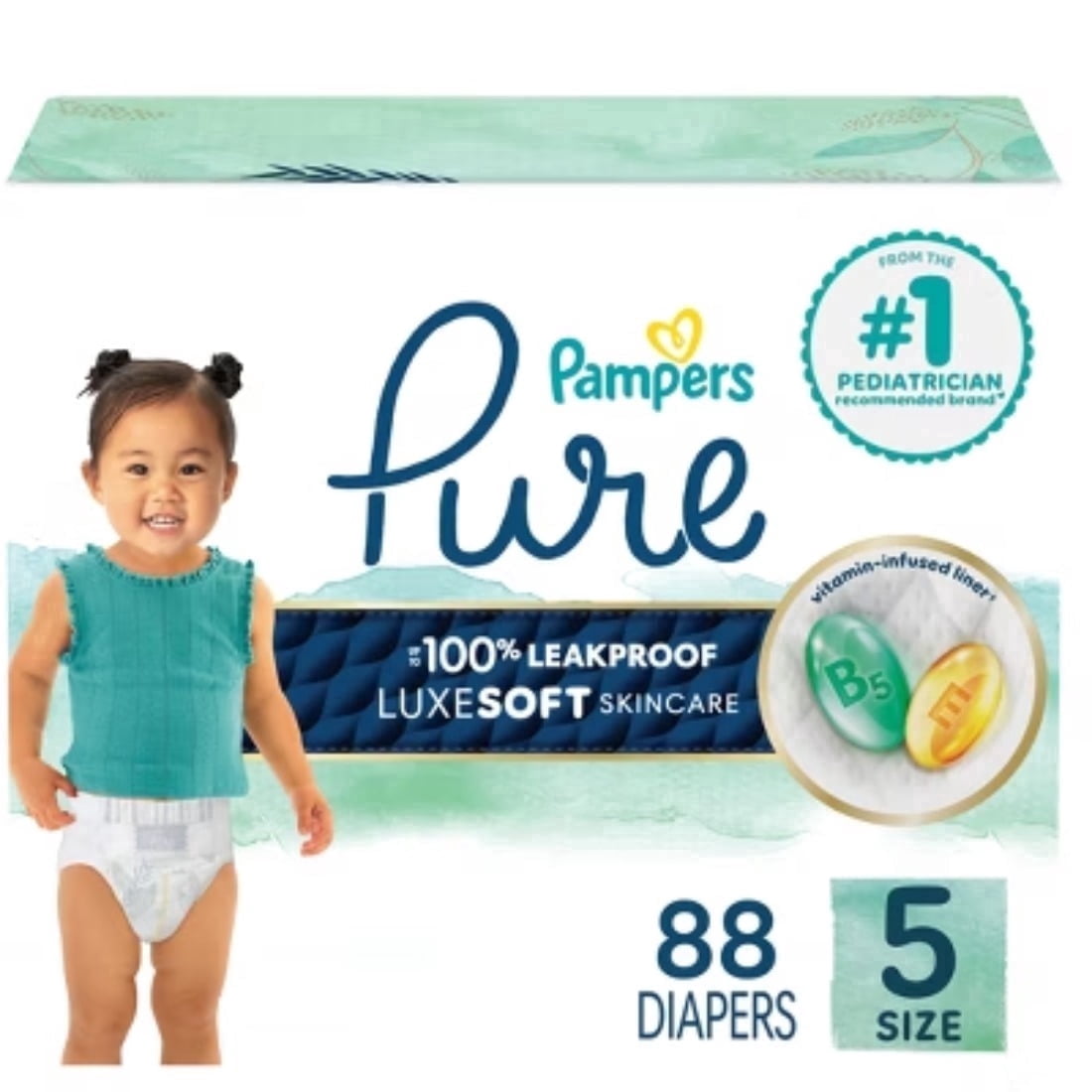 Pure Protection Diapers, Keep Skin Dry & Healthy, Up to 12-Hour Leak Protection, Various Sizes and Counts Available