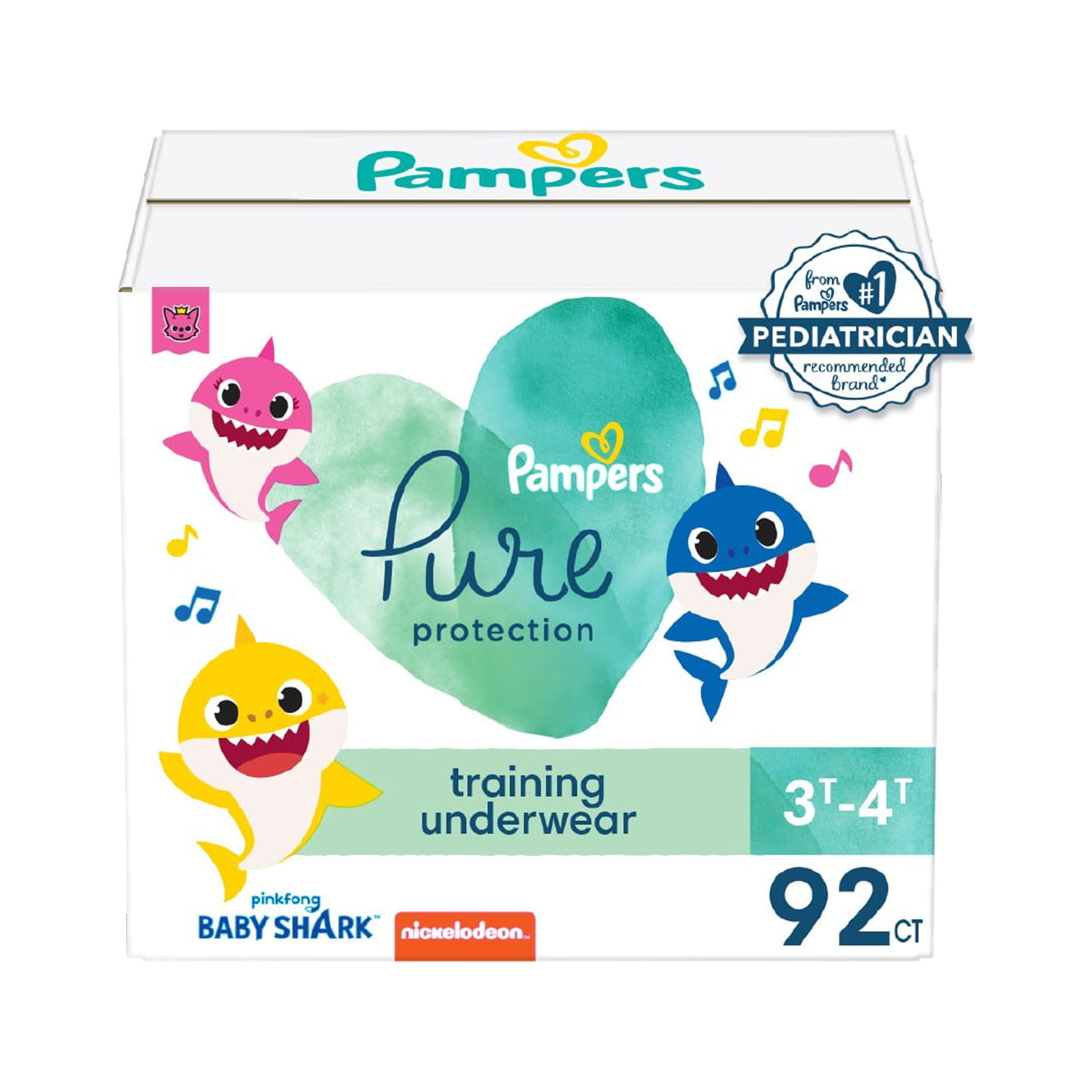 Pure Protection Training Underwear Baby Shark Size 3T4T 92ct
