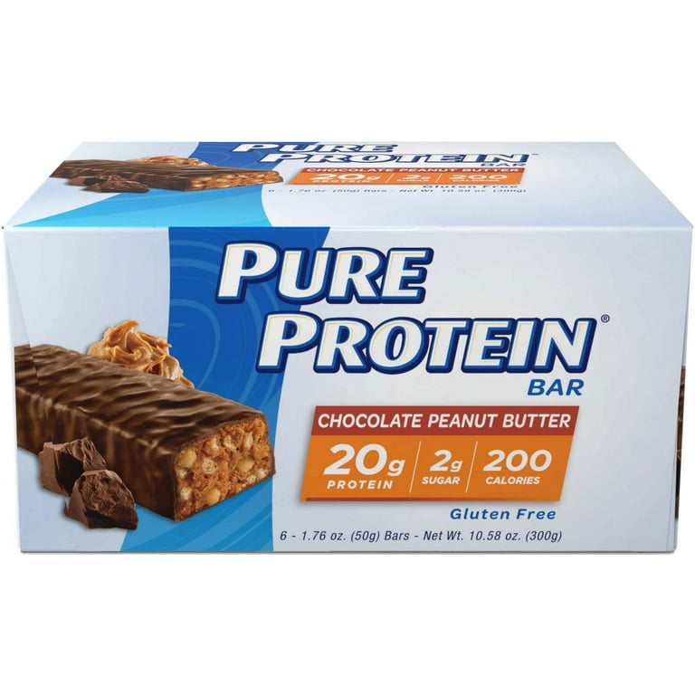 Pure Protein Bar, Chocolate Peanut Butter, 1.76 oz Bar, 6/Box Pure Protein Bar, Chocolate Peanut Butter, 1.76 oz Bar, 6/Box