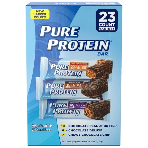 Pure Protein Bar, Variety Pack, 1.76 oz, 23 ct 1PK