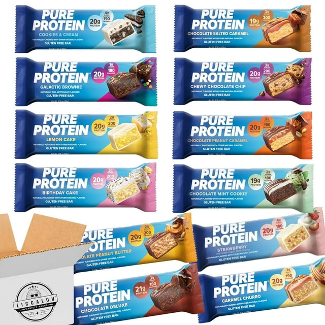 Pure Protein Bar, Variety Pack of 12 Different Flavors, (12 Count ...