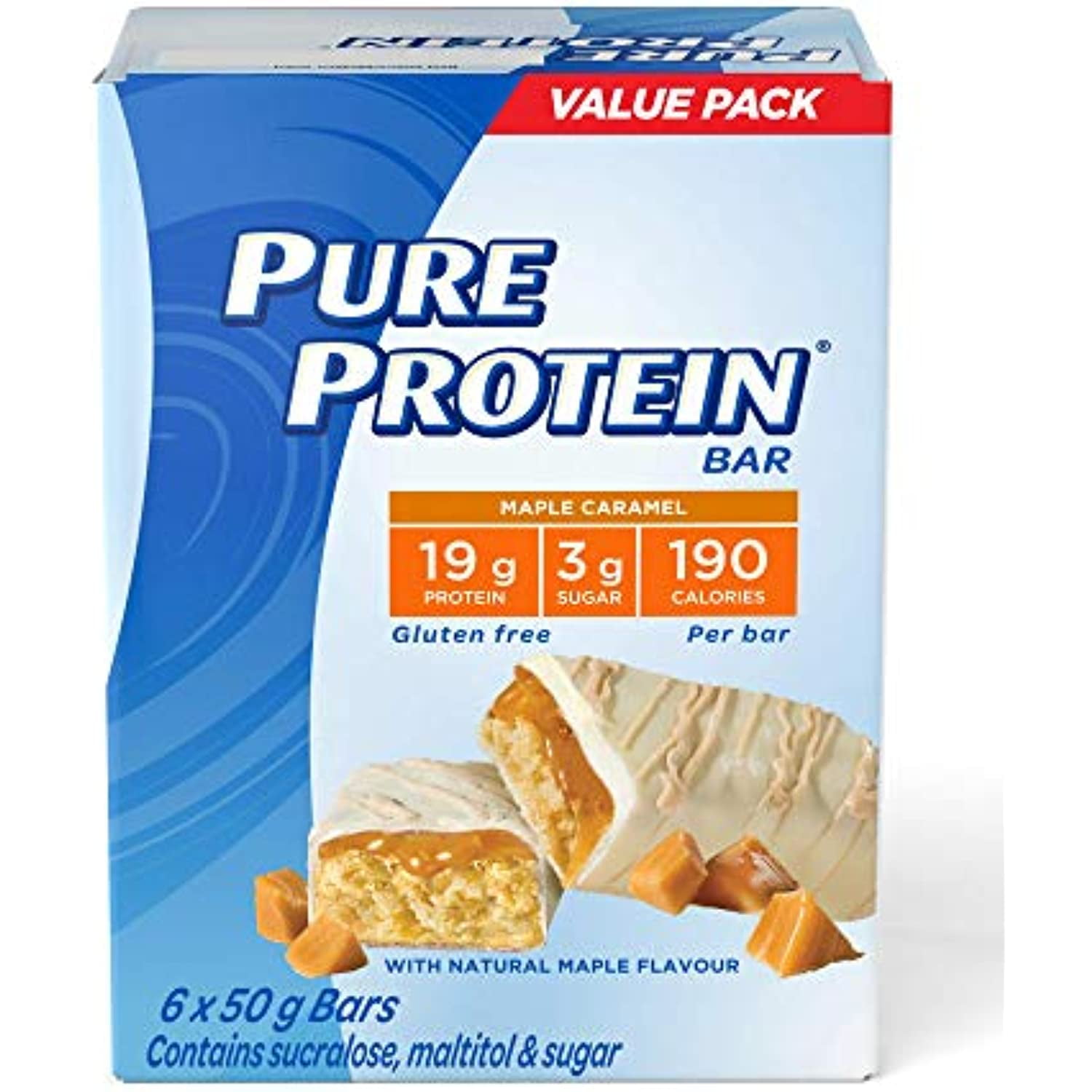 Pure Protein Bars, Gluten Free, Snack Bar, Maple Caramel, 50G/1.7Oz