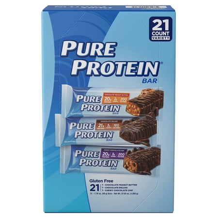 Pure Protein Bars, Variety Pack, 1.76 Ounce (21 Count)