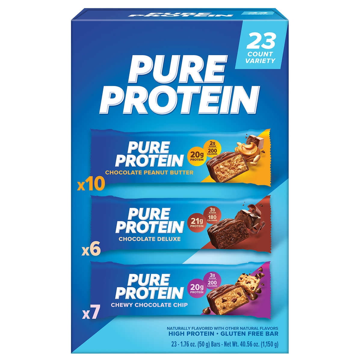 Pure Protein Bars Variety Pack 1.76 Ounce (23 Count)