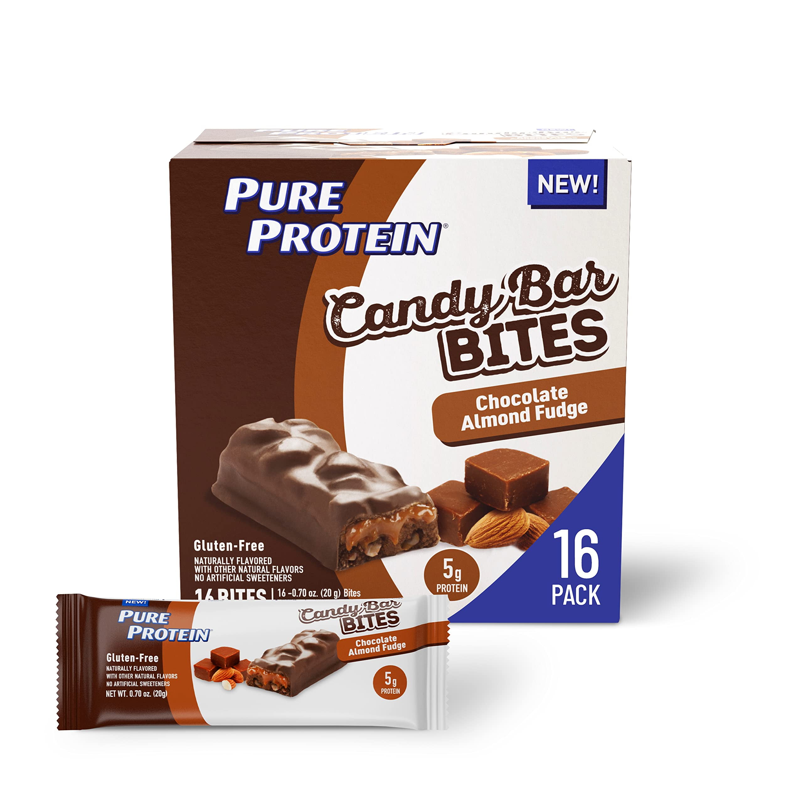 Pure Protein Candy Bar Bites, Chocolate Almond Fudge, 5g Protein