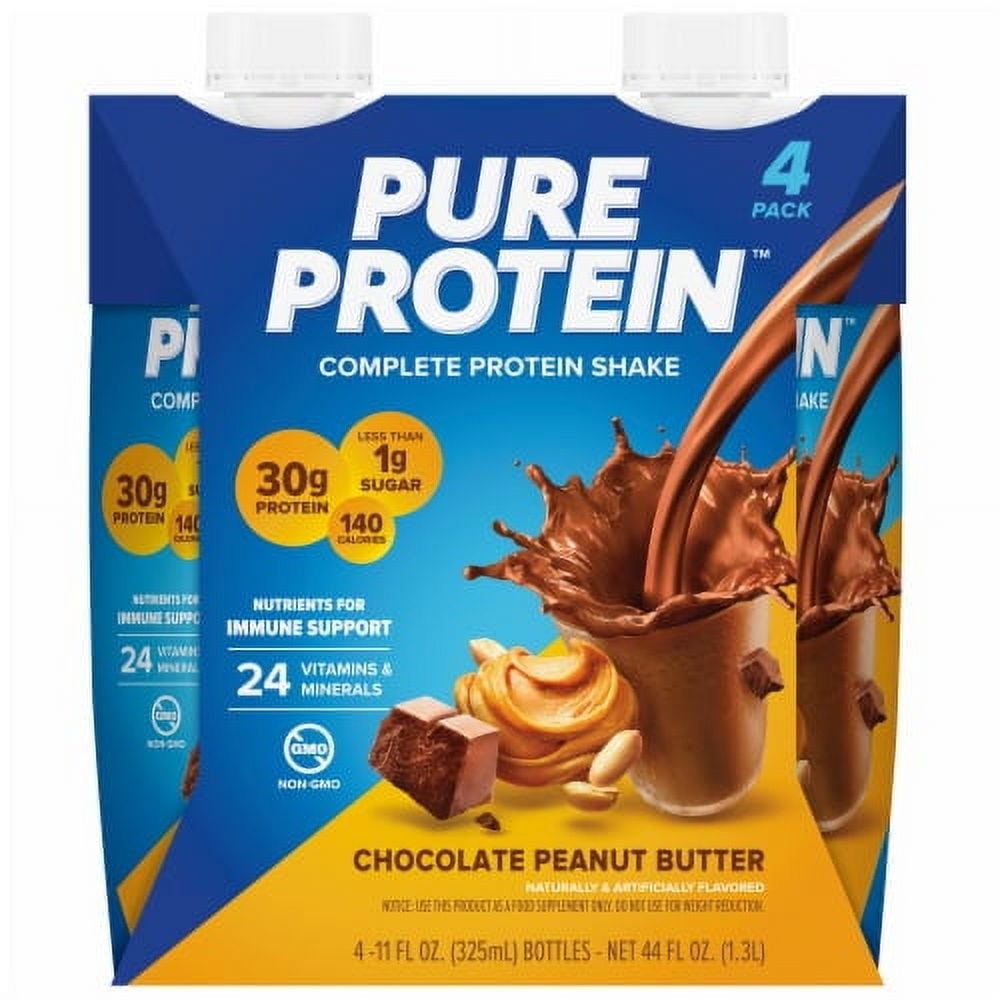 Pure Protein Chocolate Peanut Butter Protein Shakes - 11 fl oz - 4 pk