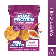Pure Protein Popped Crisps, Sweet Chili Flavor Chips, 8 Count Box