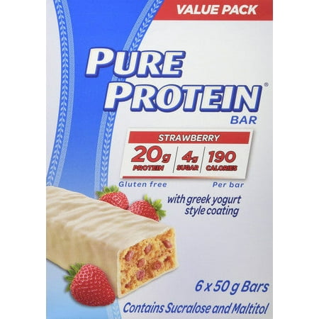 Pure Protein, Strawberry with Greek Yogurt Coating 6ct x 50g/1.8oz., {Imported from Canada}