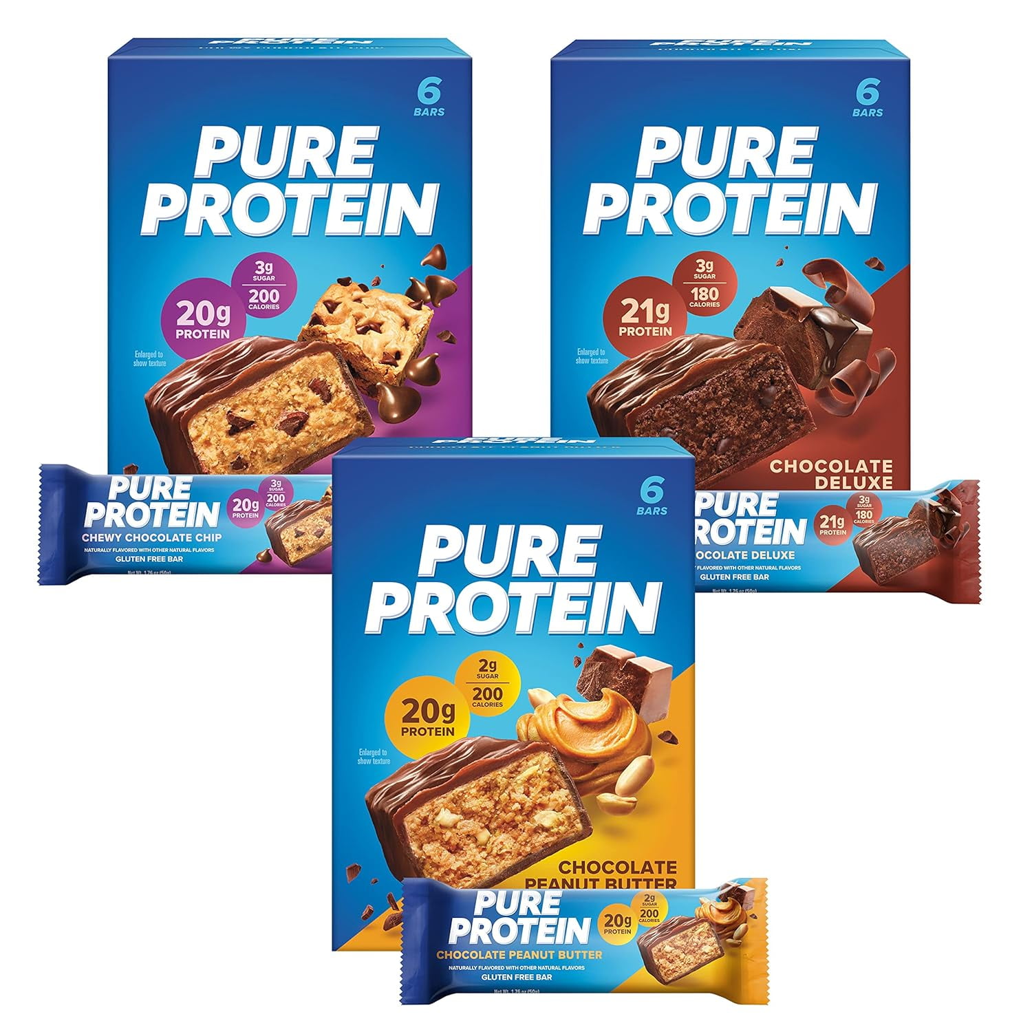Pure Protein Bars Chocolate Variety Pack (18 H2FSDct)